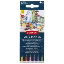Derwent Line Maker Coloured Pens - Pack of 6
