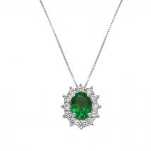 ORO&CO Collana con smeraldo e diamanti