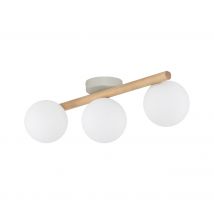 Florence plafonnier blanc bois 3 lumières