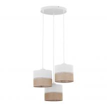 Bologne suspension blanc jute 3 lumières Ø47
