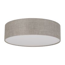 Plafonnier Rondo 60cm rond en Lin avec diffuseur blanc