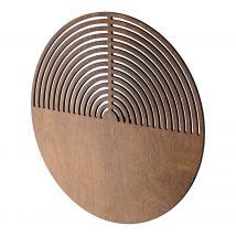 Applique murale Lunar Wood ronde bois naturel couleur chêne 2X G9