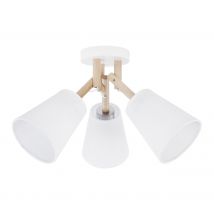 Séville plafonnier blanc bois 3 lumières
