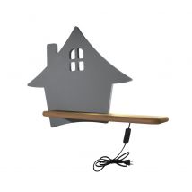 Applique Murale LED Étagère Maison Grise pour Chambre d'Enfant 5W 4000K - IQ Kids