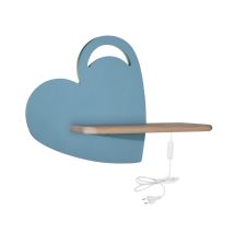 Applique Murale Étagère LED Cœur Bleu 5W - Luminaire Chambre Enfant