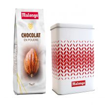 Malongo - Chocolat en poudre sucré et sa boite - Coffret