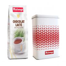 Malongo - Chocolat en poudre lacté sucré et sa boite - Coffret