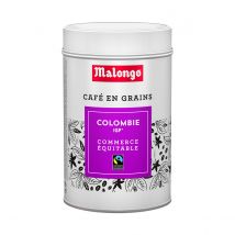 Malongo - Café noir en grains - Colombie IGP - Variété Bourbon - Boite de 220g