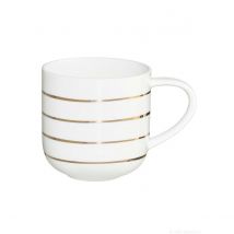 Malongo - Mug Golden Lines ASA blanco brillante