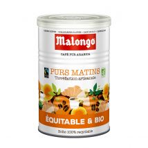 Malongo - Café noir bio moulu - Purs Matins - Variété Arabica - Boite de 250g
