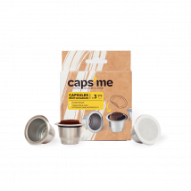 Caps'me - 3 Capsules réutilisables CAPS'ME compatible Nespresso - Boite de 3 capsules