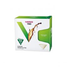 Hario - 100 filtres naturels V60 1-4 tasses - Boite de 100 filtres