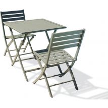 1 Table Jardin Marius 70x70cm+2 Chaises Kaki - Manutan Collectivités