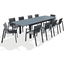 1 Table Jardin Miami 300x100cm+10 Fauteuils Alu - Manutan Collectivités
