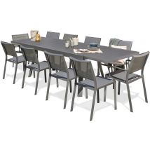 1 Table Jardin Stockholm 300x96cm+8 Chaises+2 Fauteuils Aluminium - Manutan Collectivités