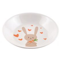 4 Assiettes À Bouillie Ø 18,5 Cm Mélamine Blanche - Lapin Gourmet - Manutan Collectivités