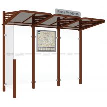 Abri Bus Conviviale 3 M Bardage Gauche - Aspect Corten - Manutan Collectivités