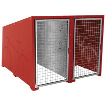 Abri Vélos Berlin Initial 2 Places Portes Galva - Rouge Foncé 3004 - Manutan Collectivités