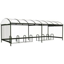Abri Vélos Motos Combrailles Vitré 3 Côtés 8,12 X 2,43 M - Anthracite - Manutan Collectivités
