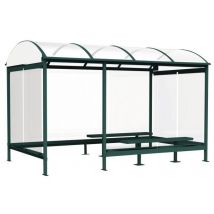 Abrifumeurs Combraille 4,12 X 2,43 M + Retour + 2 Bancs 1,80m - Vert - Manutan Collectivités