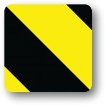 Adhésif En Tiret Arrondi-noir/jaune-10x10cm-300 Pièces - Manutan Collectivités