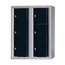 Armoire Basse Omega Non Visitable Sans Pieds 2 Colonnes 6 Casiers - Gris-noir - Manutan Collectivités