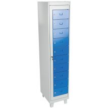 Armoire Distribution Linge Propre 10 Cases Gris/bleu - Manutan Collectivités