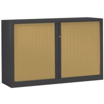Armoire Métal À Monter Rideaux Ton Bois Hêtre 160 X 100 Cm Coloris Anthracite - Manutan Collectivités