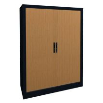 Armoire Métal À Rideaux Pvc Lame Recouverte 100x135cm Hêtre/anthracite - Manutan Collectivités