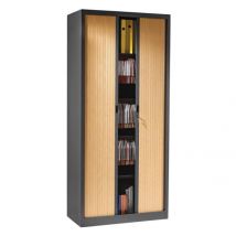 Armoire Métal Porte Rideaux Pvc Largeur 90 Cm Hauteur 180 Cm Hêtre/anthracite - Manutan Collectivités