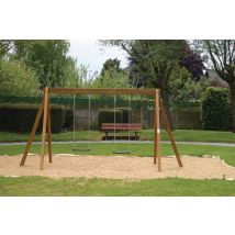 Balançoire 2 M Tout Bois - 2 Balançoires - Scellement Direct - Manutan Collectivités
