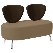 Banc Bulle 2 Dossiers Pied Métal Enduit Pvc Chocolat/terre - Manutan Collectivités