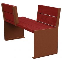 Banc Kub Face À Face Acier/bois 1.20 M - Aspect Corten/acajou - Manutan Collectivités