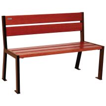 Banc Silaos 1.20 M 5 Lames Acier/bois - Aspect Corten/acajou - Manutan Collectivités
