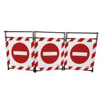 Barrière D'intervention Inox 3 Vantaux Logo Sens Interdit - Viso - Manutan Collectivités