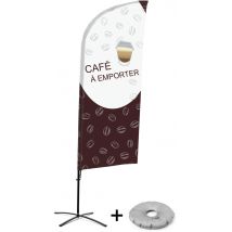Beach Flag Avec Pied Croix Coffee To Go - Français - Showdown Displays - Manutan Collectivités