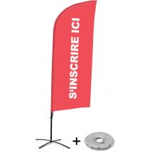 Beach Flag Avec Pied En Croix Signez Ici - Français - Rouge - Manutan Collectivités