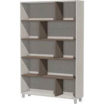 Bibliothèque Identité Sans Portes 120/185/30 Cm Argent/brun - Manutan Collectivités