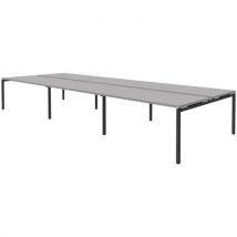 Bureau 6 Places - Gris Clair/anthracite - Open Bench - 160 Cm - Manutan Collectivités