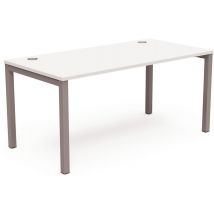 Bureau Pied Carré L160xp80 Cm Ép.25mm Blanc/gris Alu - Manutan Collectivités
