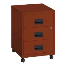 Caisson Mobile Métal 3 Tiroirs Terracota - Manutan Collectivités