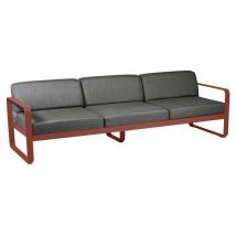 Canapé 3 Places Bellevie Ocre Rouge Coussins Gris Graphite - Manutan Collectivités