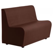 Canapé Ergo 2 Places Tissu Simili Cuir Marron - Manutan Collectivités