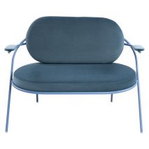 Canapé Sat 2 Pl. Structure Bleue Assise Velours Bleu - Manutan Collectivités