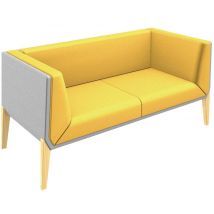 Canapé Fixe 2 Places Pied Hêtre Coussin Jaune Coque Gris - Manutan Collectivités