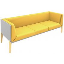 Canapé Fixe 3 Places Pied Hêtre Coussin Jaune Coque Gris - Manutan Collectivités