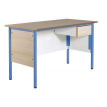 Chaire De Professeur, 1 Tiroir, Plateau Hêtre, Chants Plaqués, Piètement Bleu - Manutan Collectivités