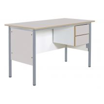 Chaire De Professeur,2 Tiroirs, Plateau Beige, Chants Plaqués, Piètement Gris - Manutan Collectivités