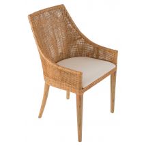 Chaise Julie En Rotin Assise Tissu Écru - Manutan Collectivités