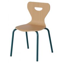 Chaise Malibu 4 Pieds - T2 - Coque Hêtre Piètement Acier Bleu 5025 - Manutan Collectivités